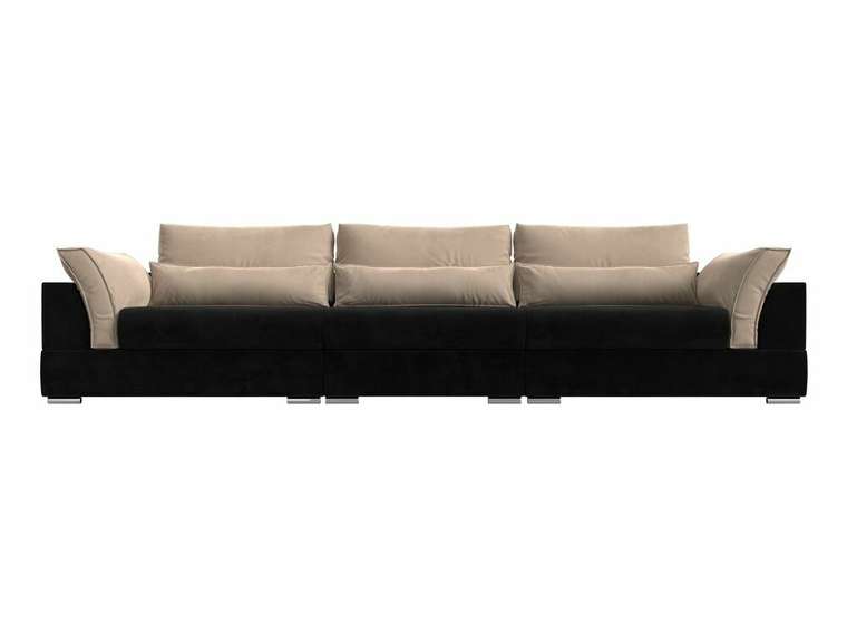 Прямой диван-кровать Пекин Long черно-бежевого цвета