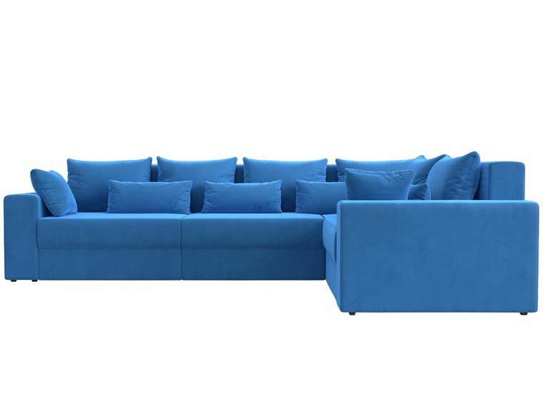 Угловой диван-кровать Майами Long темно-голубого цвета правый угол
