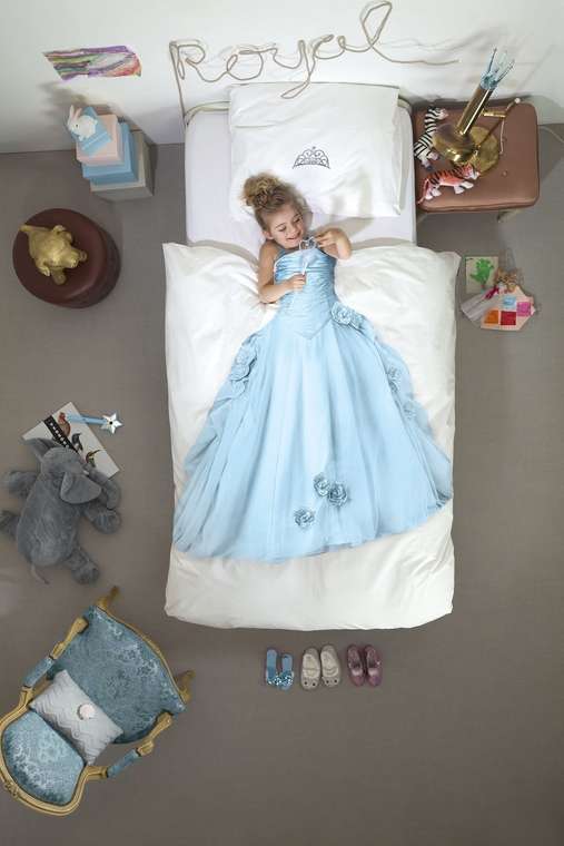  Комплект постельного белья Принцесса снежно-голубого цвета