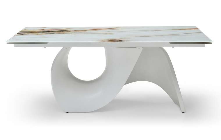 Раздвижной обеденный стол Julia 180х100 бело-бежевого цвета