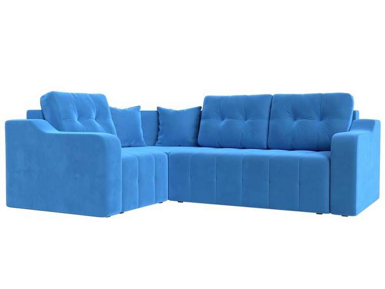 Угловой диван-кровать Кембридж голубого цвета левый угол