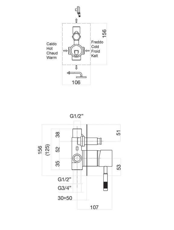 Смеситель для душа Fiore XENON 44NN7517, черный