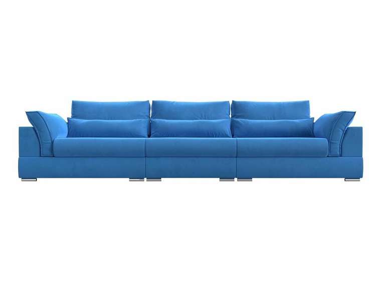 Прямой диван-кровать Пекин Long голубого цвета