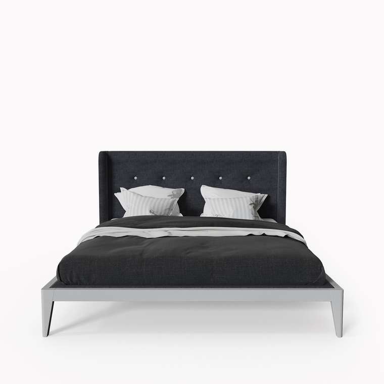 Кровать Fly soft new 160х200 серого цвета без подъемного механизма