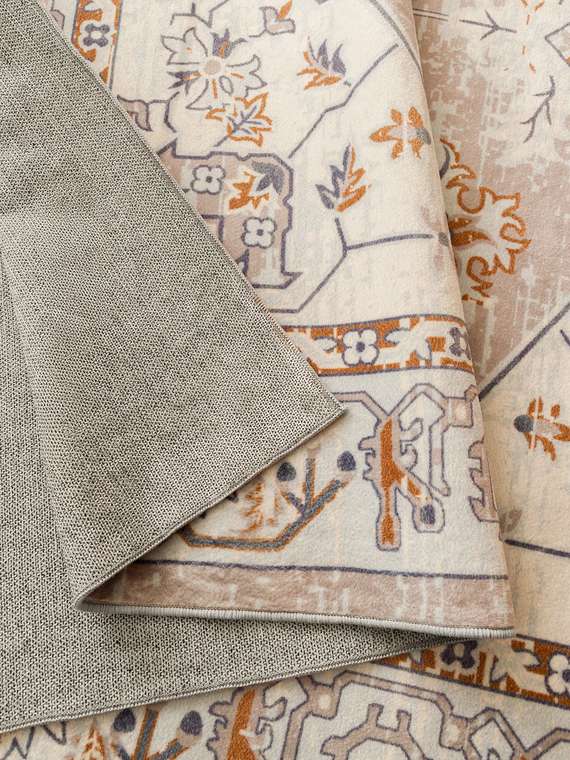 Ковер Silk myral 80x150 бежево-серого цвета