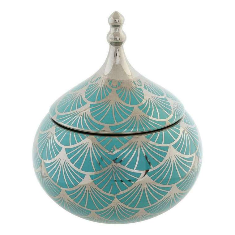 Шкатулка Фарфор бирюзовый 14 x 14 x 17 cm