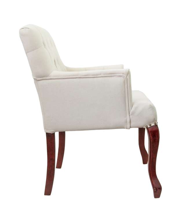 Классическое кресло Deron beige classic с обивкой из льна
