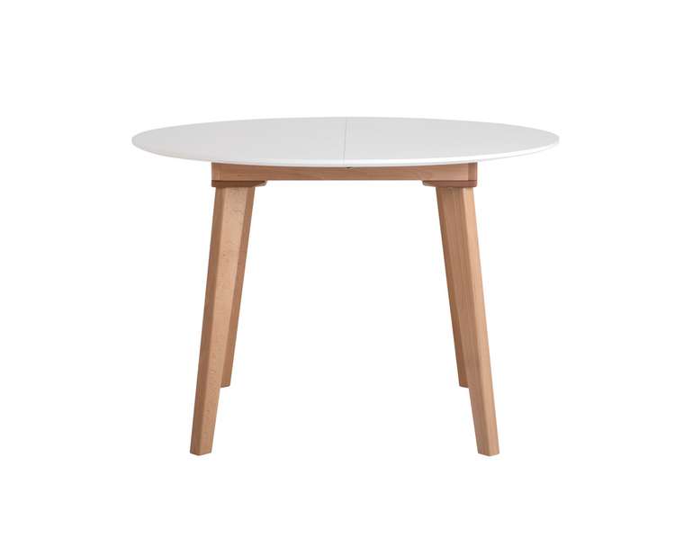 Раздвижной обеденный стол Крит бело-коричневого цвета