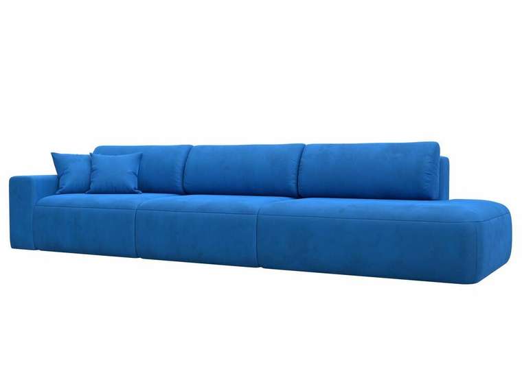 Диван-кровать Лига 036 Модерн Лонг темно-голубого цвета с левым подлокотником