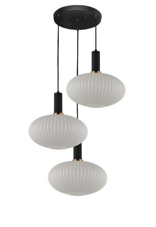 Подвесной светильник Floril LDP 1216-3 WT+BK (стекло, цвет белый)