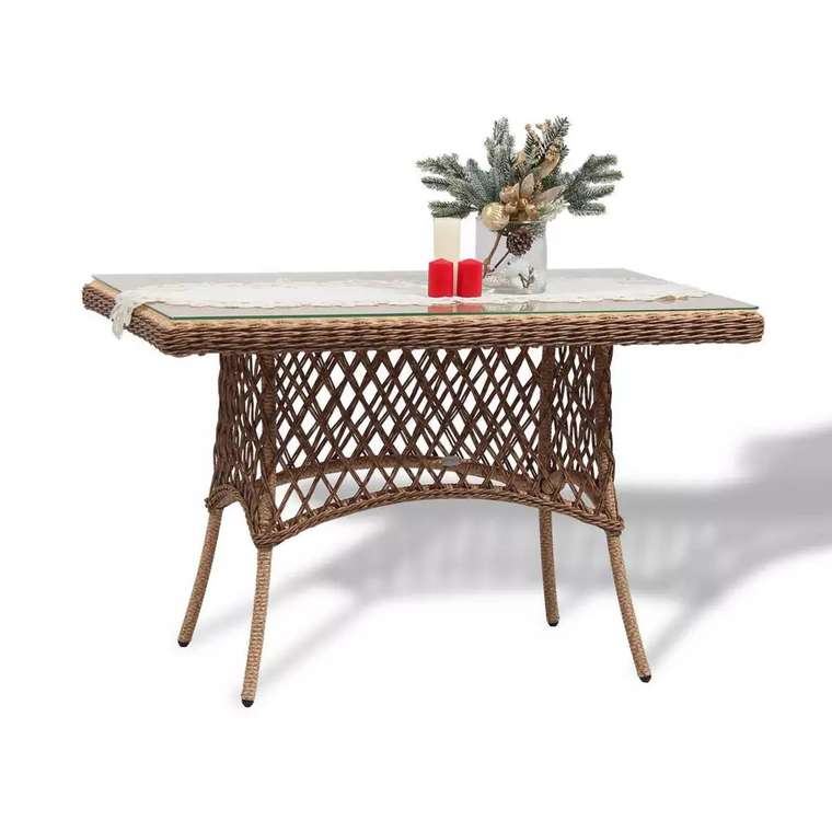 Комплект мебели Гайс из искусственного ротанга коричневого цвета 