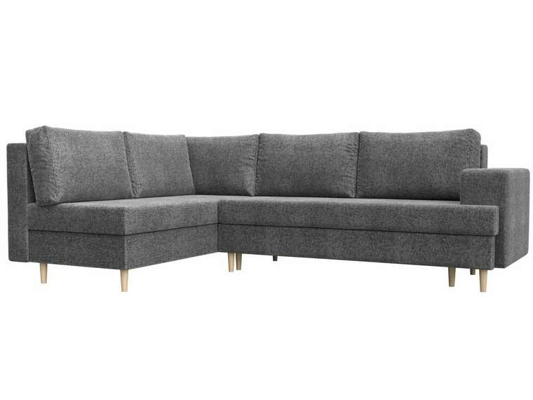 Угловой диван-кровать Сильвана серого цвета левый угол