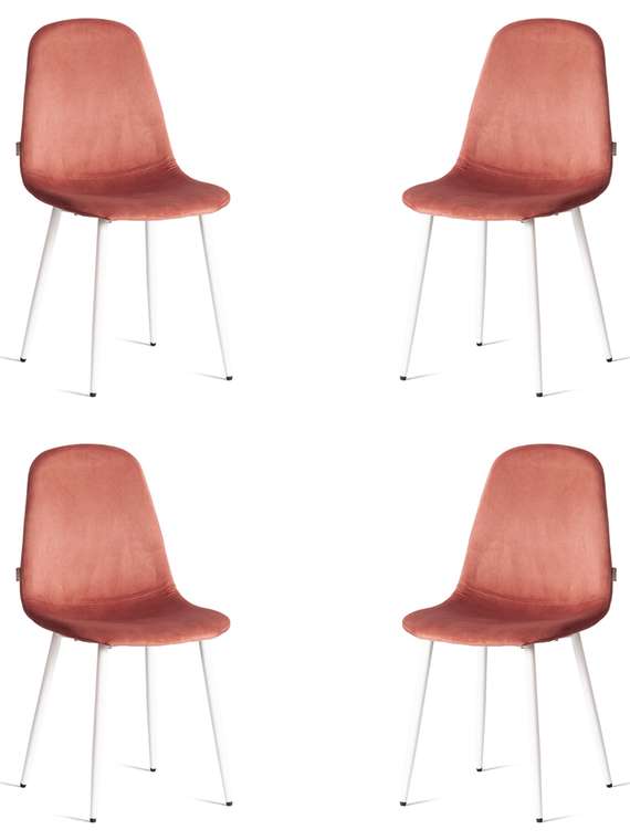 Комплект из четырех стульев Breeze кораллового цвета