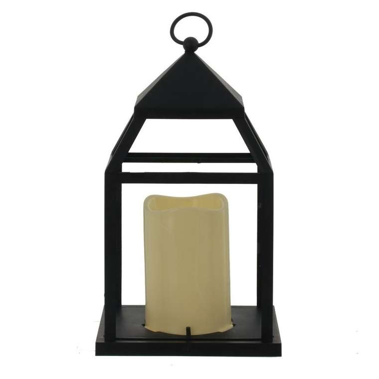 Декоративный светильник фонарь Свеча черного цвета