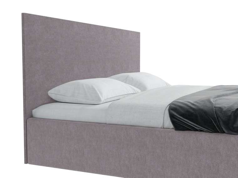Кровать Bonem 180х200 в обивке из велюра серого цвета с подъемным механизмом