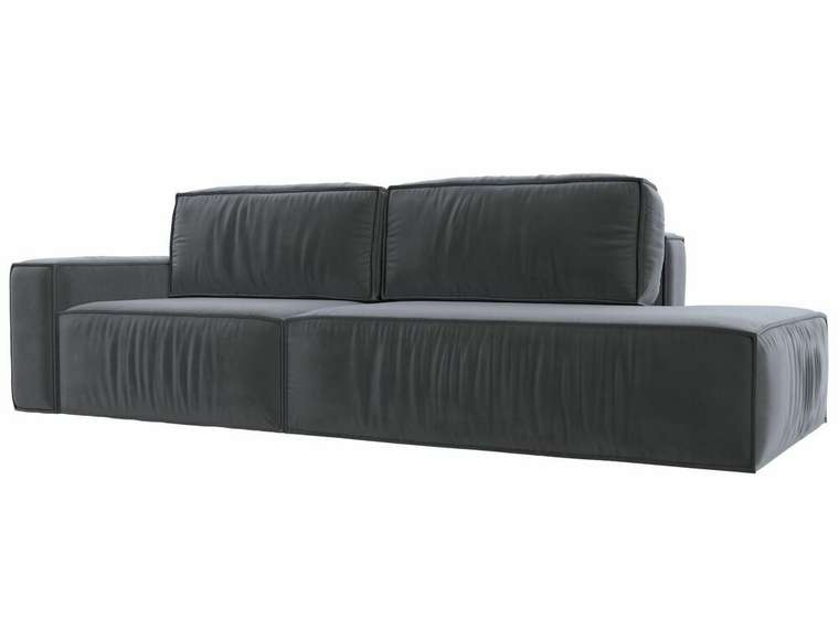 Прямой диван-кровать Прага модерн серого цвета подлокотник слева