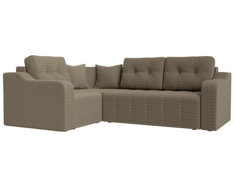 Угловой диван-кровать Кембридж бежево-коричневого цвета левый угол