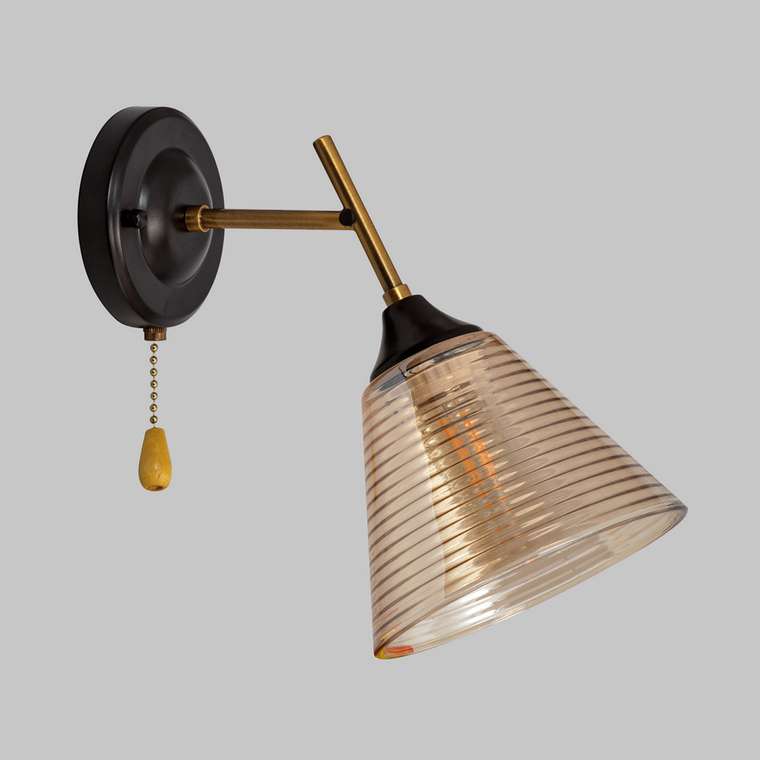 Бра настенное, 1*Е27, Медь/Черный MD.4250-1-W-COP+BK