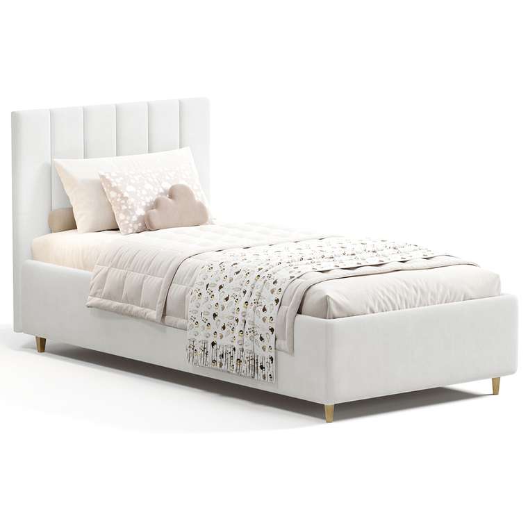 Кровать Olivia 90х200 белого цвета с подъемным механизмом