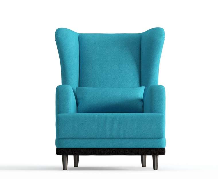 Кресло Грэмми в обивке из велюра голубого цвета