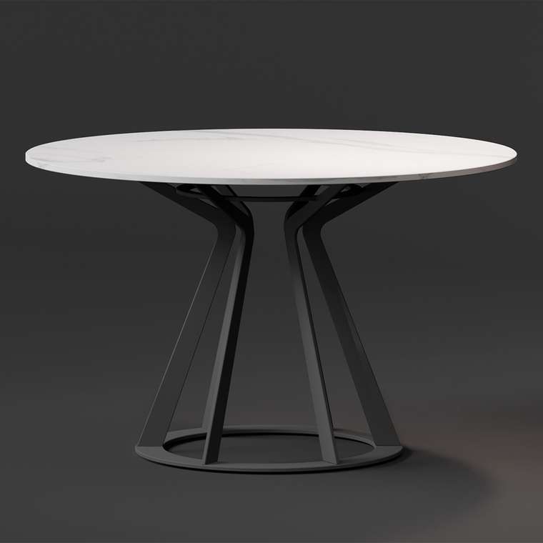 Обеденный стол Mercury цвета светлый мрамор на черной опоре
