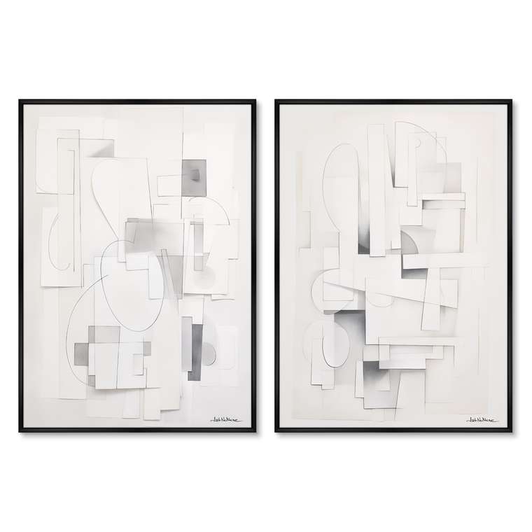 Набор из двух репродукций картин Search for the shapes, 2024г.