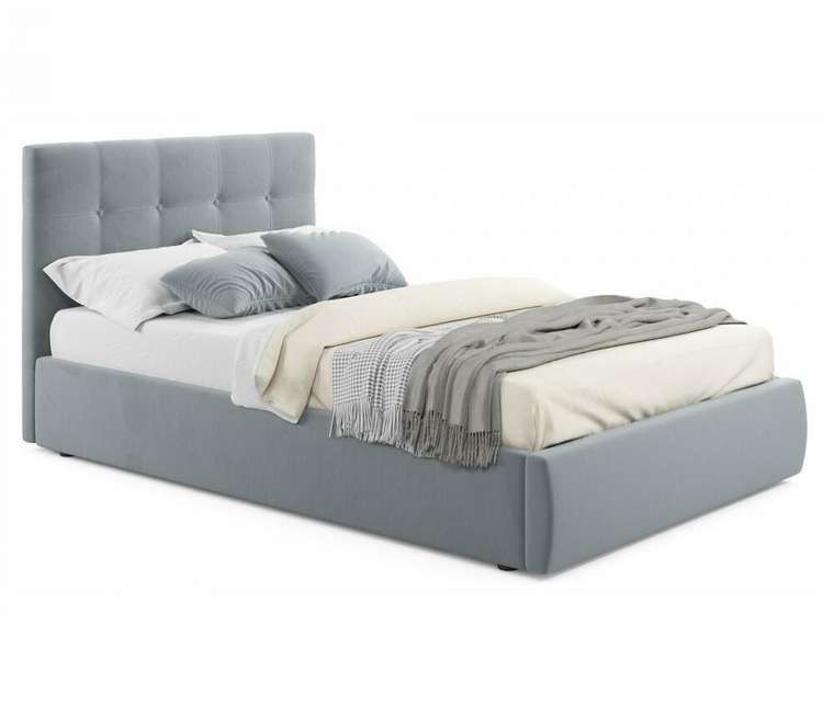 Кровать Selesta 120х200 с подъемным механизмом серо-голубого цвета