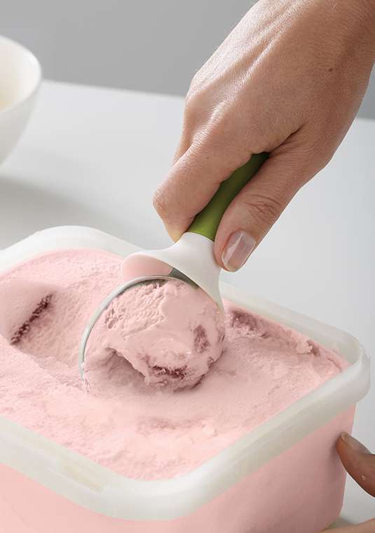 Ложка для мороженого с защитой от капель Joseph Joseph dimple розовая
