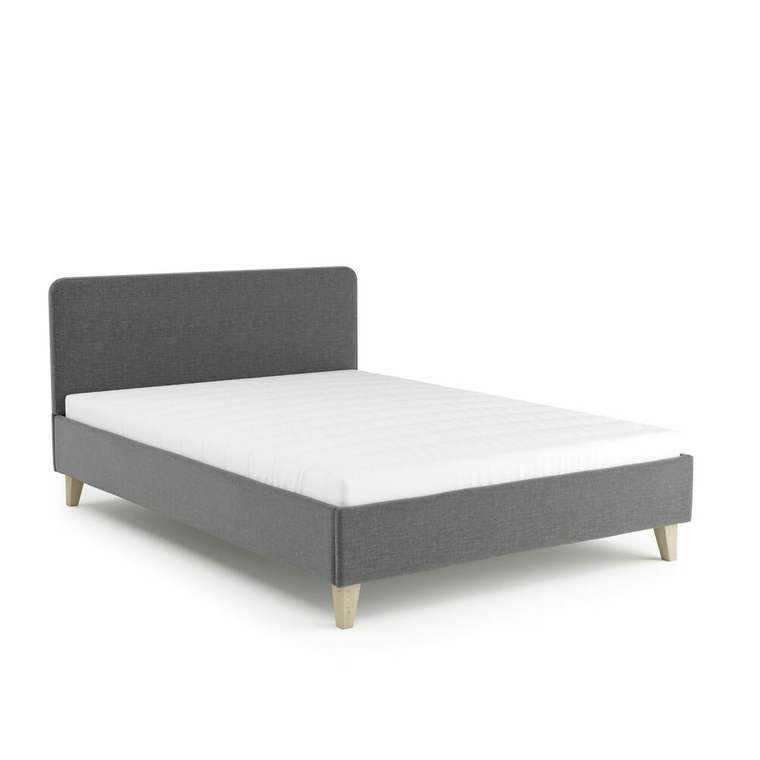 Кровать Сканди 140x200 тёмно-серого цвета без подъемного механизма