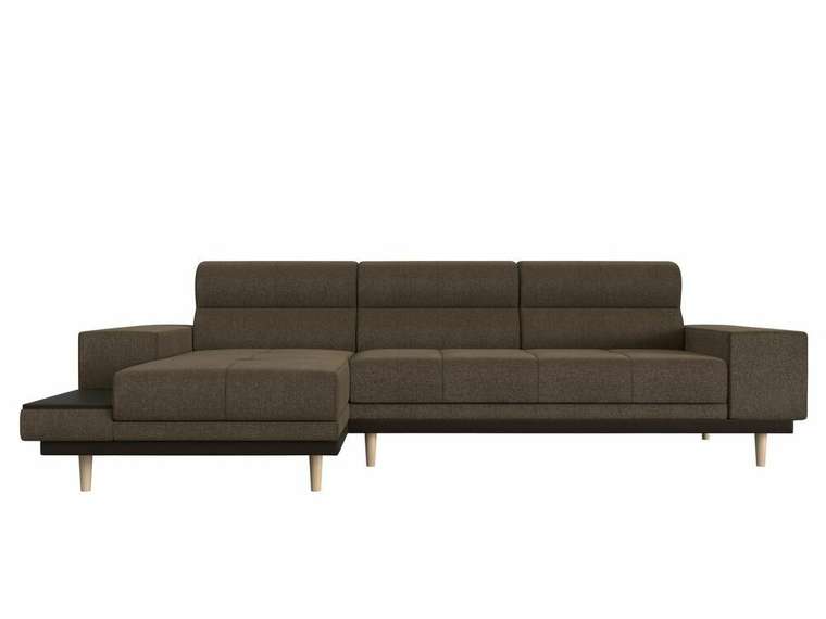 Угловой диван-кровать Леонардо коричневого цвета левый угол