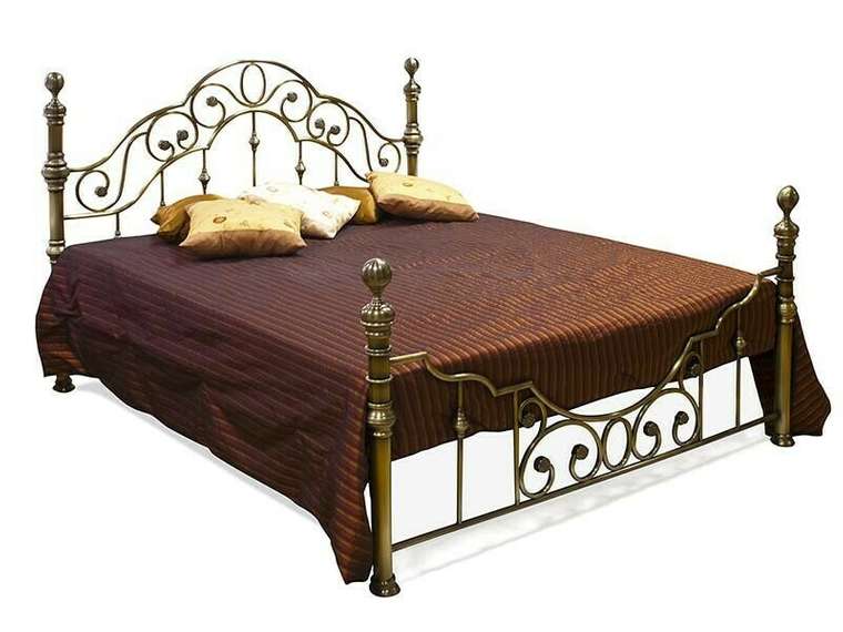 Кровать металлическая Victoria 140х200 медного цвета