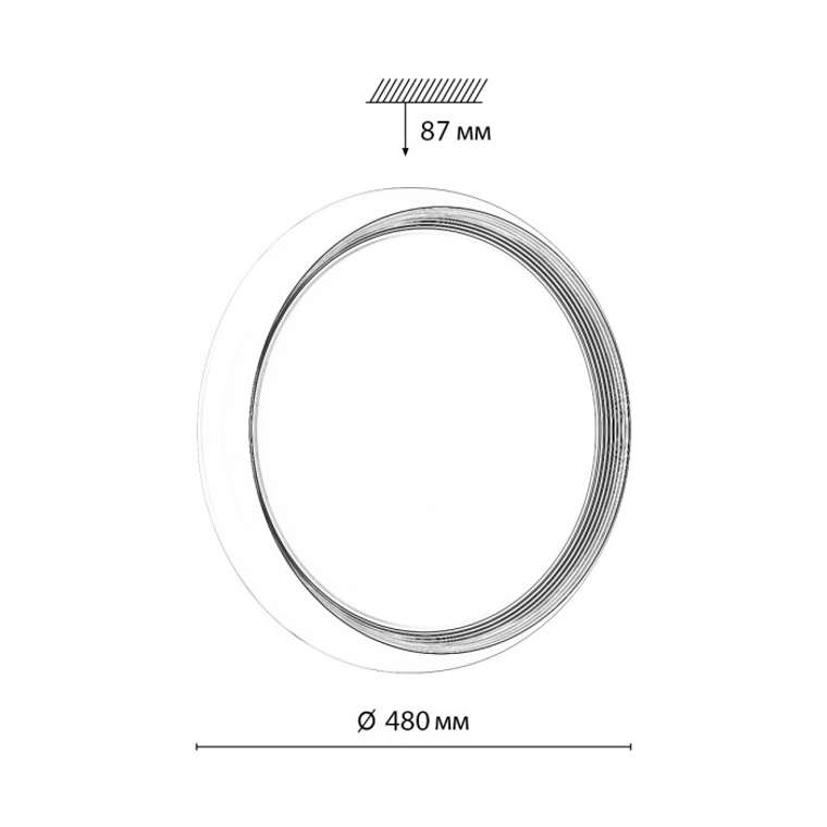 Настенно-потолочный светильник Sonex Tofiq Black 7651/ELN пластик/черн./золот. LED 76Вт 3000/4000/6000К