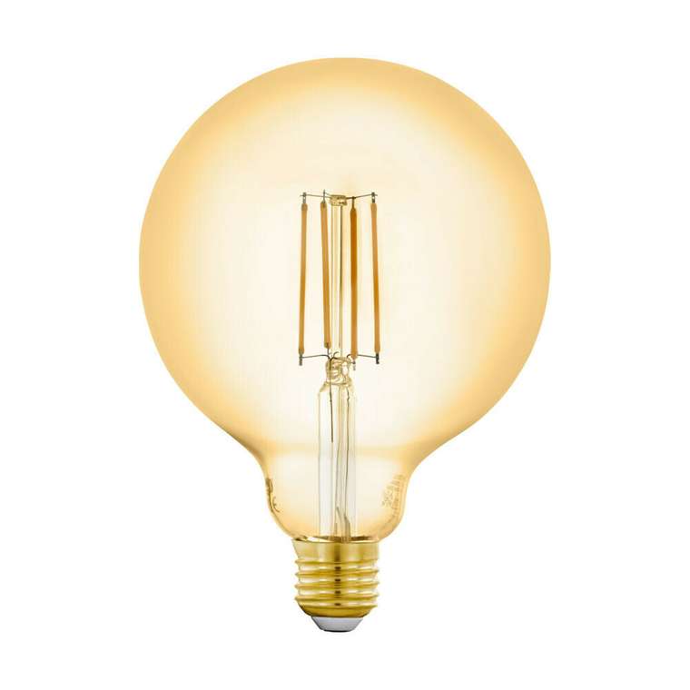 Диммируемая светодиодная лампа филаментная Eglo 220V G125 E27 6W 650Lm 2200K желтого цвета
