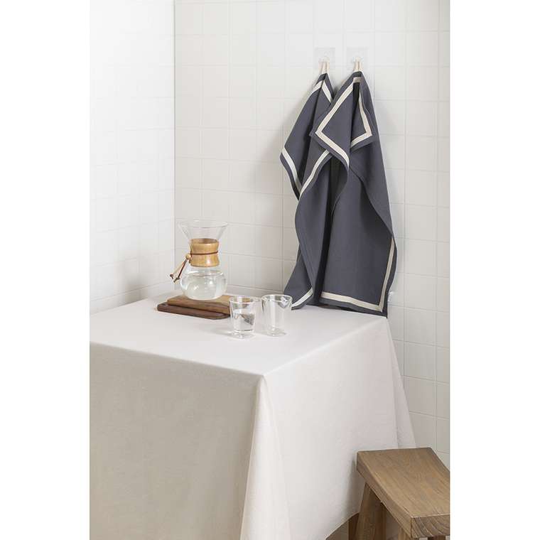 Набор из двух кухонных полотенец саржевого плетения Essential 50х70 серого цвета