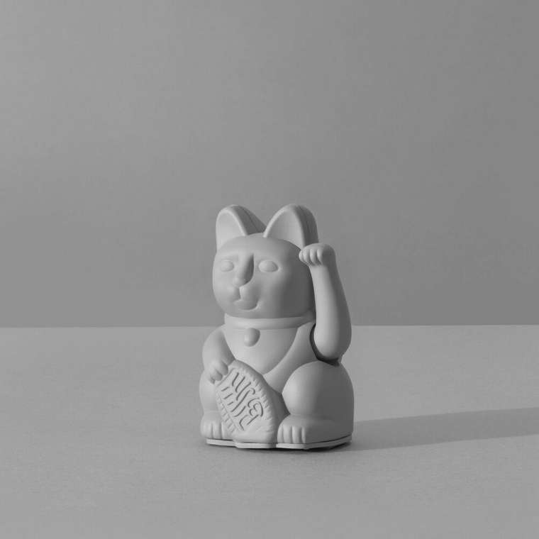 Декоративная фигурка-статуэтка Lucky Cat Mini серого цвета