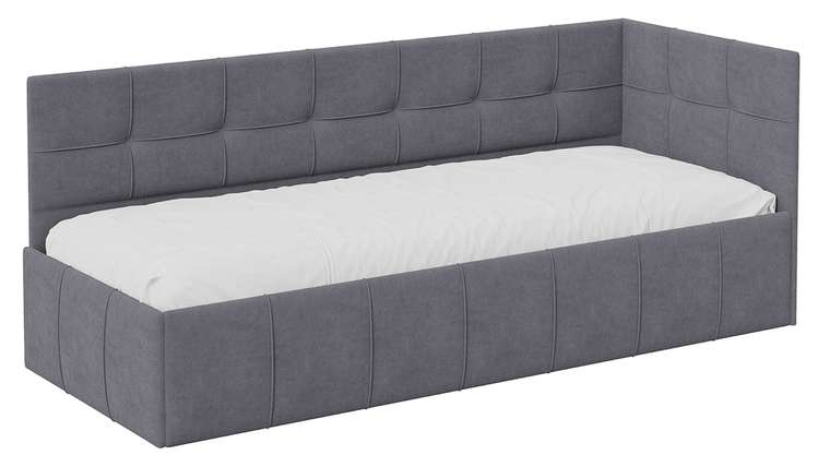 Кровать Грей 80х200 серого цвета с подъемным механизмом