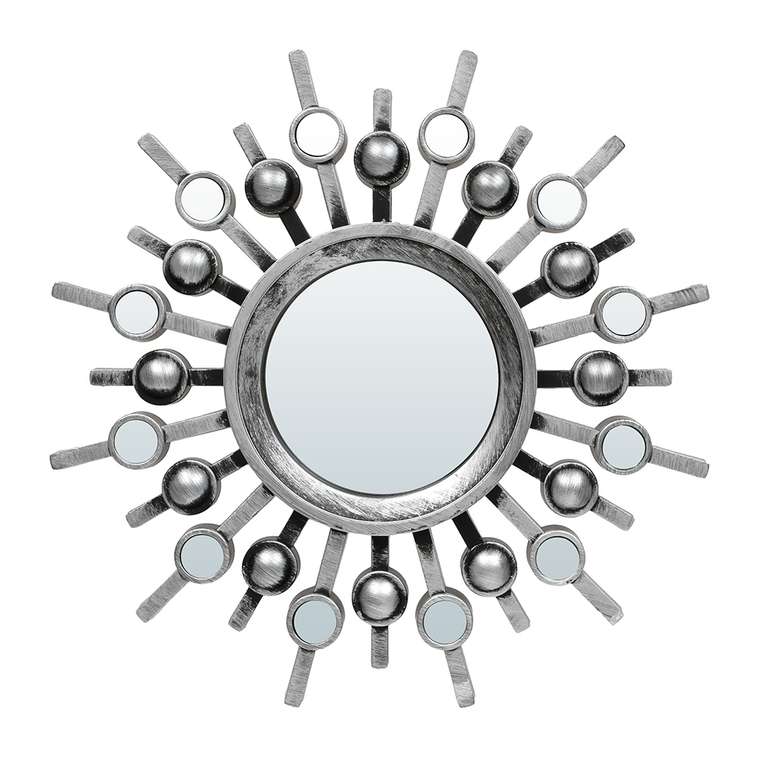 Комплект из трех  настенных декоративных зеркал Беладжио серебряного цвета