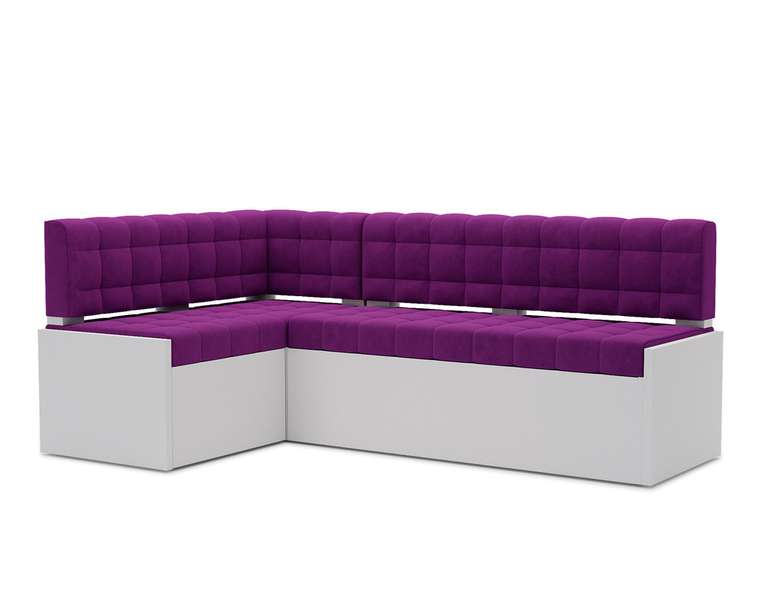 Угловой диван-кровать Ганновер М бело-фиолетового цвета левый угол