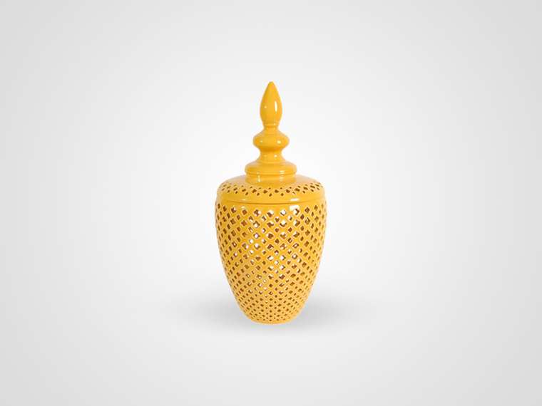 Декоративный керамический кувшин с крышкой