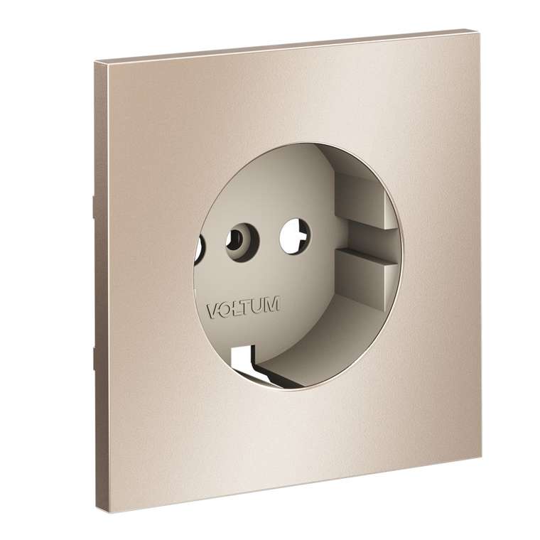 Накладка для розетки с заземлением, S70 Metal (платина)