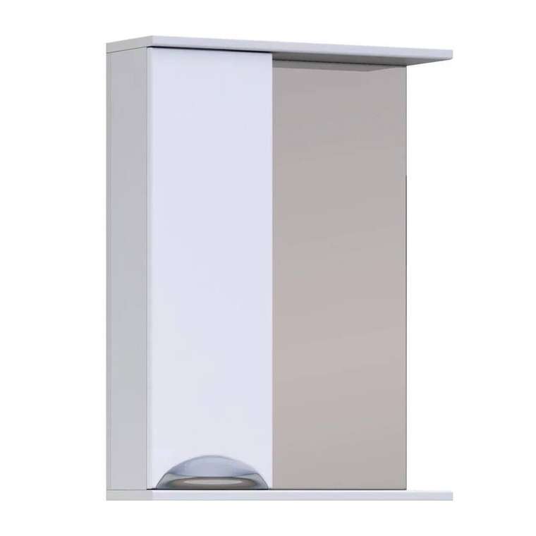 Шкаф навесной с зеркалом Каллао 50 белого цвета левый