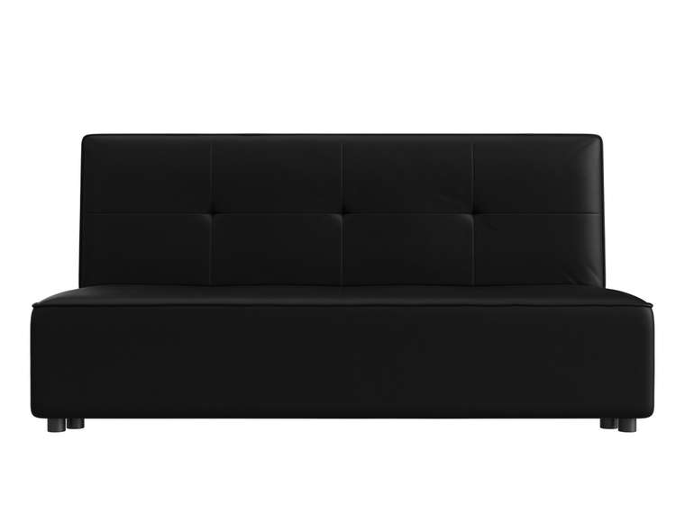 Прямой диван-кровать Зиммер черного цвета (экокожа)