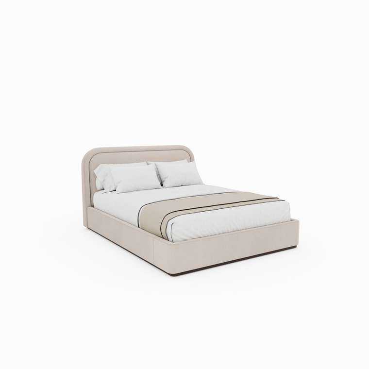 Кровать Sard plain 200х200 светло-бежевого цвета с подъемным механизмом