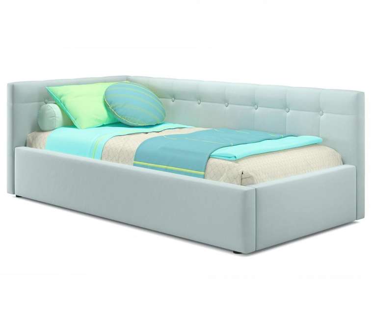 Кровать Bonna 90х200 мятного цвета с подъемным механизмом и матрасом 
