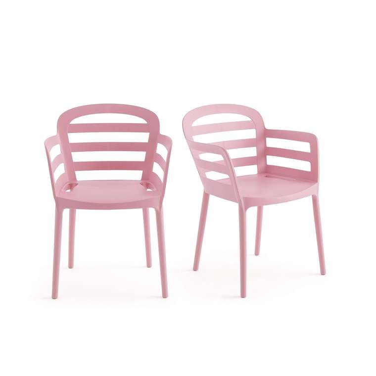 Комплект из двух стульев для сада Boston розового цвета