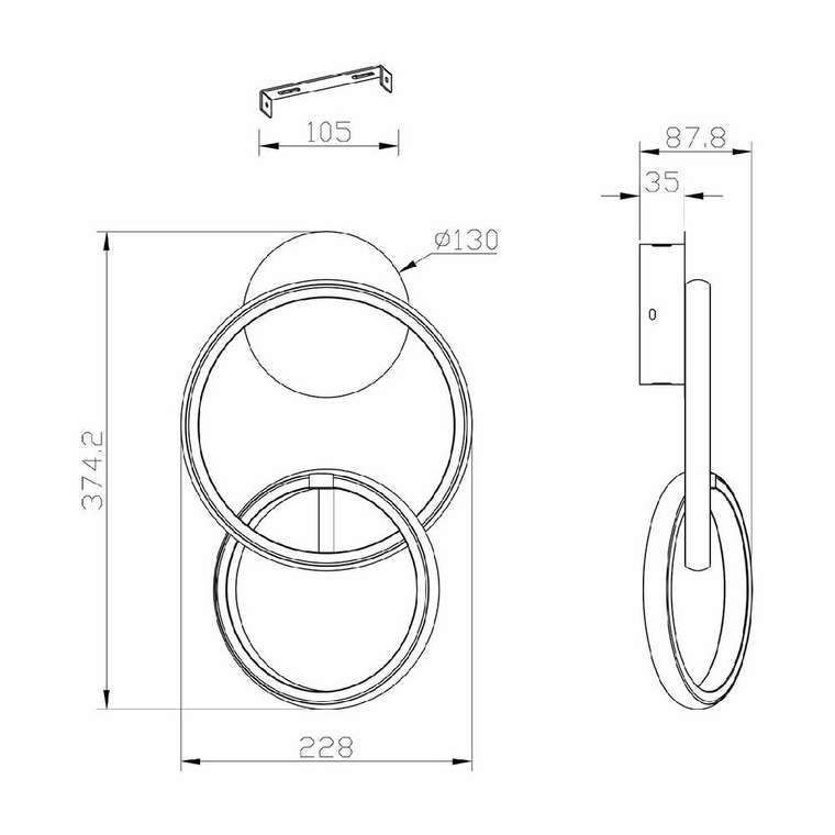 Настенный светильник Relation 10230/SG LED Black (силикон, цвет белый)