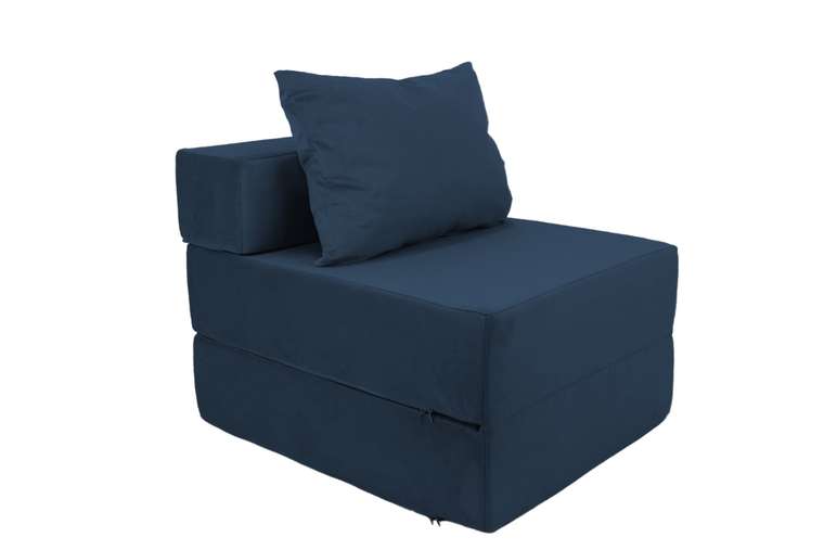 Бескаркасный диван Квадро синего цвета  