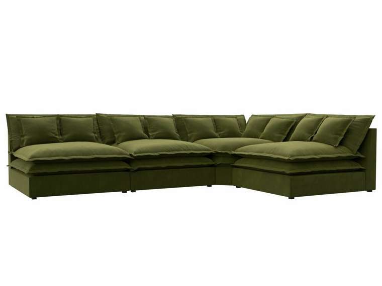 Угловой диван Лига 040 зеленого цвета правый угол