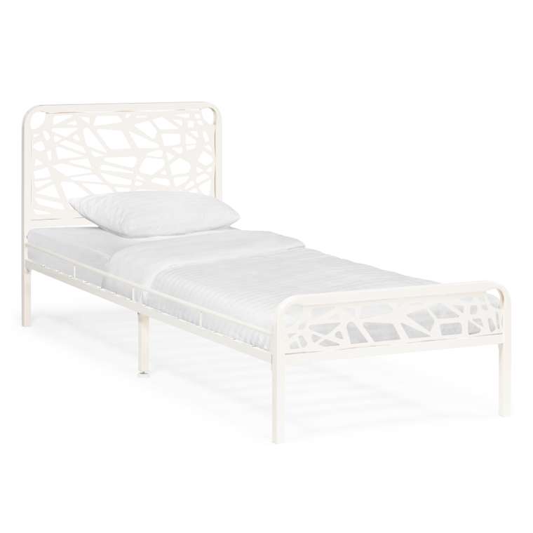 Кровать металлическая Кубо 90х200 белого цвета