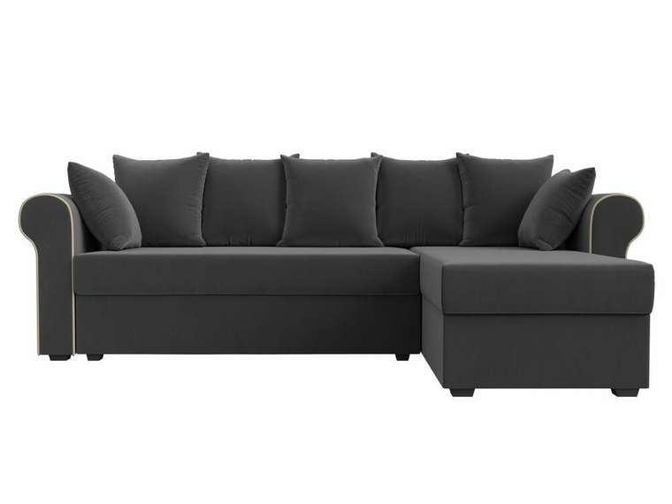 Угловой диван-кровать Рейн серого цвета правый угол